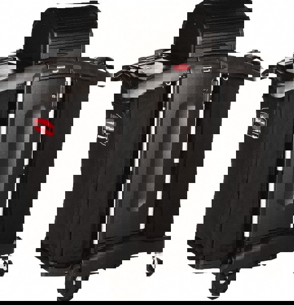 High-Security Housekeeping Cart, Plastic, 3 Shelves, 2 Bins, 22